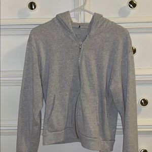 Gray brandy Melville zip up hoodie